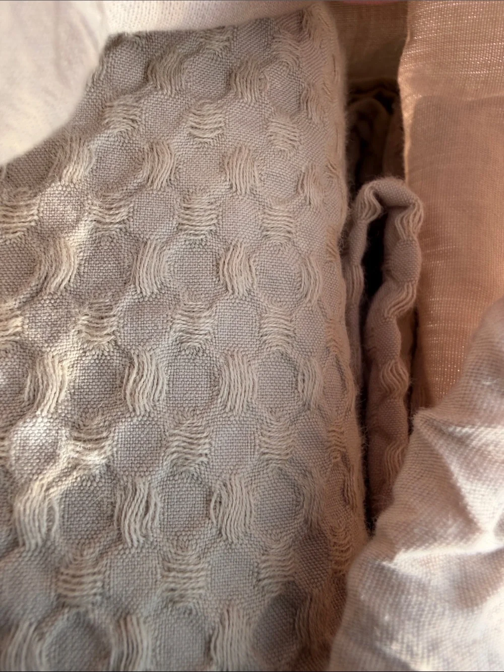 Quince NWOT Organic luxe Honeycomb Duvet Cover in Sand 791